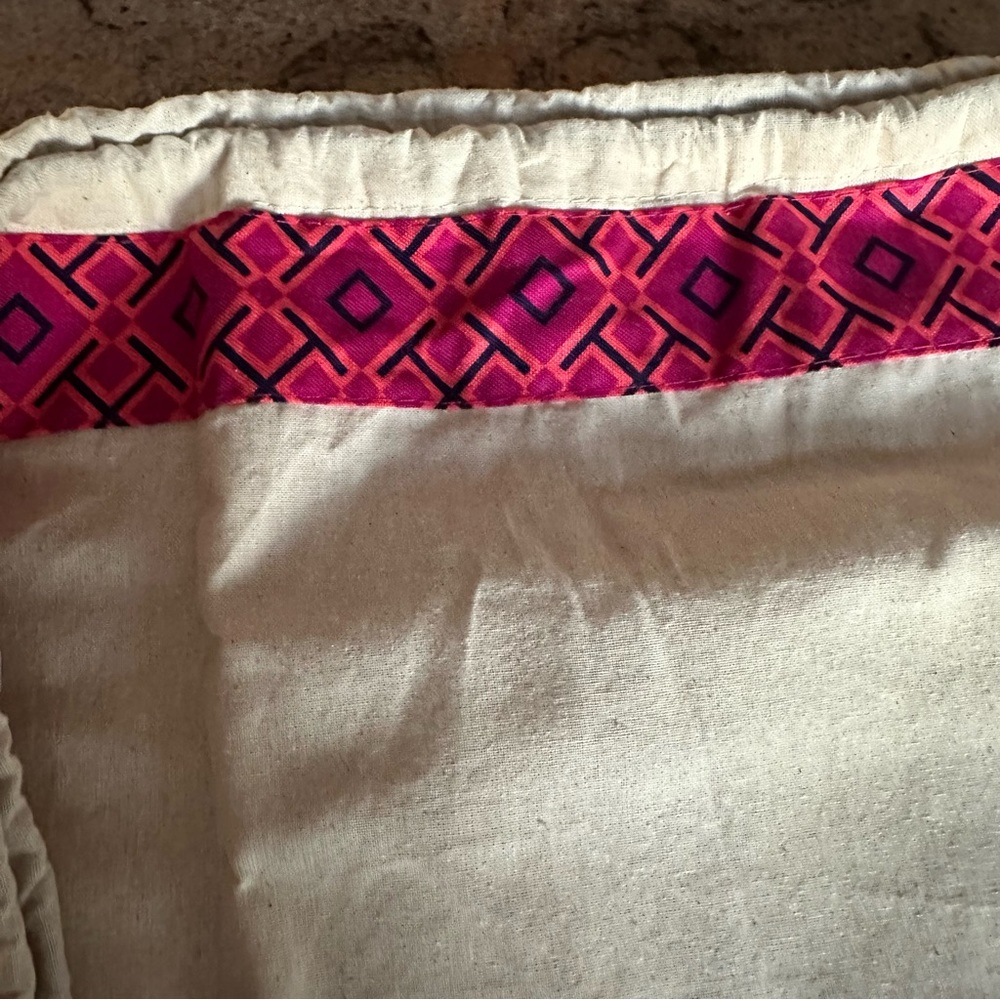 Authentic Tory Burch Large Drawstring Canvas Dust… - image 5